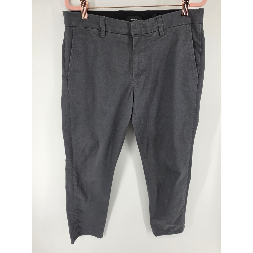 Vince Griffith Slim Fit Chino Pants Charcoal Gray Mens 32 Cotton Stretch Twill